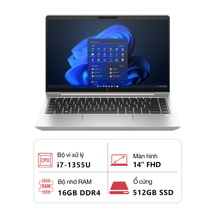 Laptop HP EliteBook 640 G10 873H3PA (Intel Core i7-1355U/ 16GB/ 512GB/ Intel Graphics/ 14