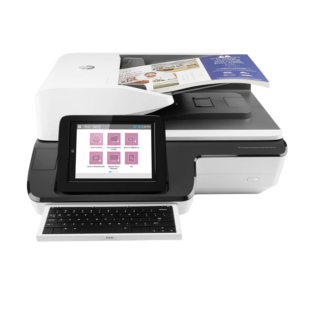 Máy scan HP ScanJet Ent Flow N9120 fn2 Scanner L2763A (Scan đảo mặt/ mặt kính phẳng/ ADF/ A3/ A4/ USB/ LAN)