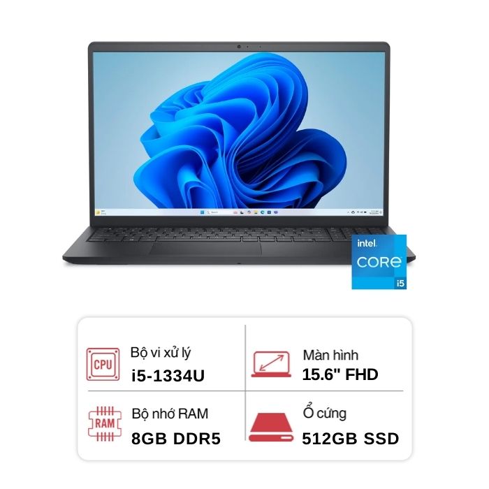Laptop Dell LDC 15250-5315BLK-PUS (CORE i5 - 1334U 13TH GEN / 8GB RAM / 512GB SSD /15.6