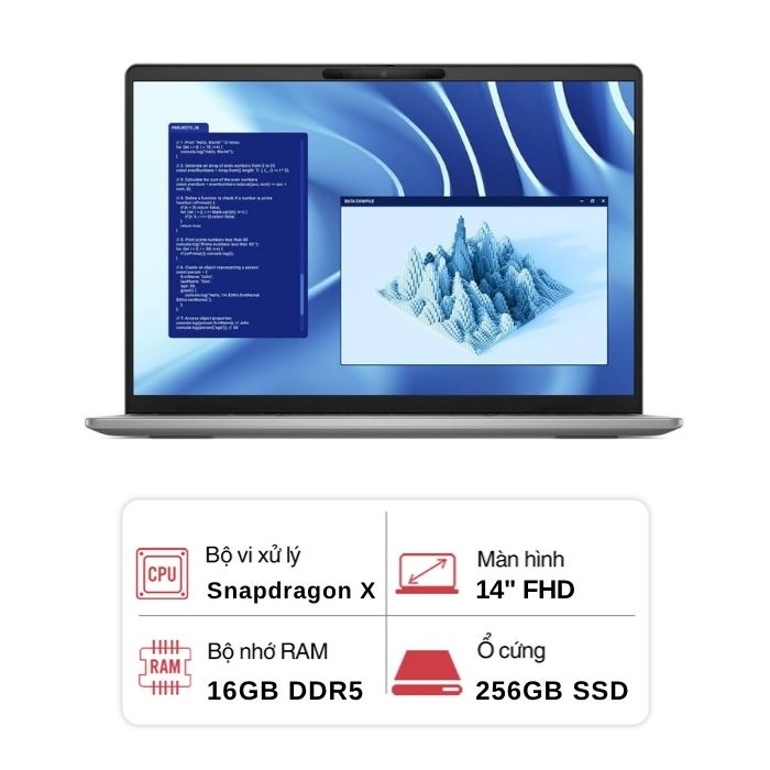 Laptop Dell Latitude 7455 Snapdragon X Plus X1P-64-100 LAT0186377-R0028880-SA  (  Snapdragon X Plus X1P-64-100 , 16GB, 256GB SSD, 14” 2560x1600, Touchscreen Window 11 )