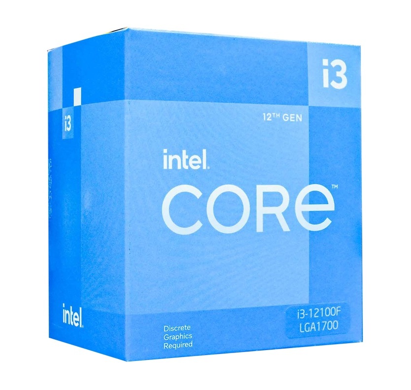 CPU Intel Core i3-12100F (3.3GHz turbo up to 4.3GHz, 4 nhân 8 luồng, 12MB Cache, 58W, Socket Intel LGA 1700)