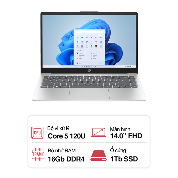 Laptop HP 14-ep1009TU 9Z2W2PA (Core 5-120U/ 16GB/ 1TB/ Intel Graphics/ 14 inch FHD/ Win 11/ Bạc)