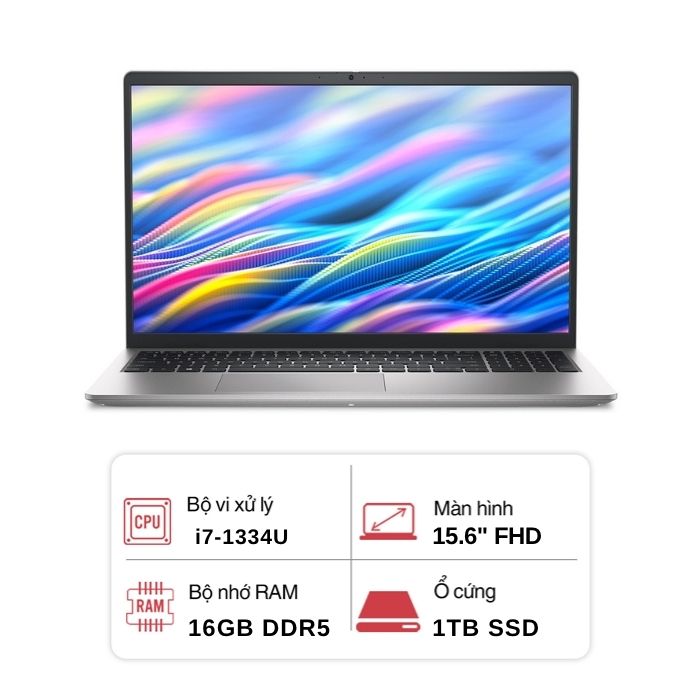 Laptop Dell 15 i7-1334U LDC15250-5315BLK-PUS - NA ( Core i7-1334U , 16GB, 1TB SSD, 15.6”1920X1080, Touch,  Window 11 )