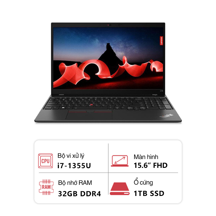 Laptop Lenovo ThinkPad L15 Gen 4 (Intel Core i7-1355U/ 32GB/ 1TB/ Intel Iris Xe Graphics/ 15.6