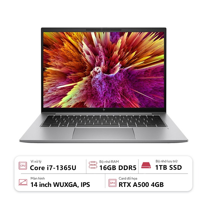 Laptop HP Workstation Zbook Firefly 14 G10 Mobile 739M5AV (Core i7 1355U/ 16GB/ 1TB SSD/ RTX 500 4GB/ 14 inch WUXGA/ Win 11 Pro/ Xám)
