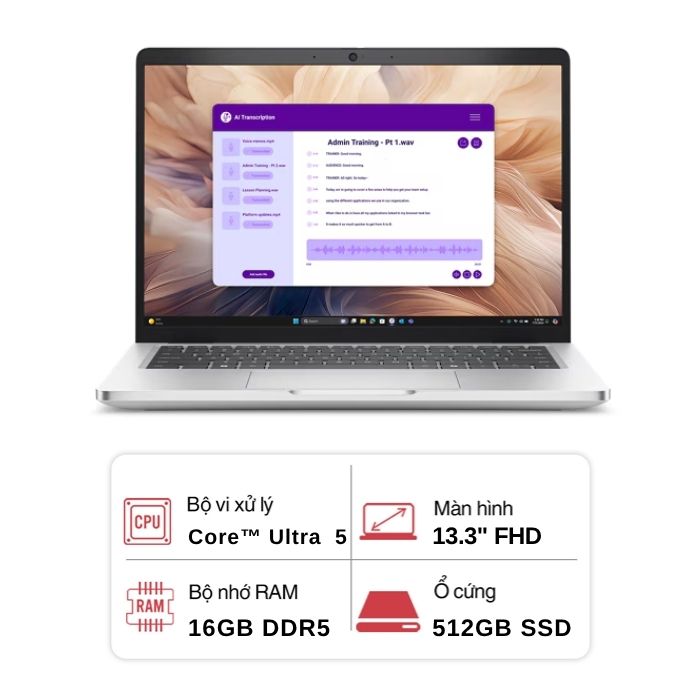 Laptop Dell Pro 13 Plus PRO0186522-R0028900-SA  ( Core™ Ultra 5 236V, 16GB, 512GB SSD, 13.3”1920X1200,  Window 11 Pro)