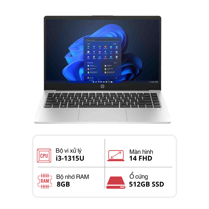 Laptop HP 240 G10 B73TJAT (i3-1315U/ 8GB/ 512GB/ Intel UHD/ 14