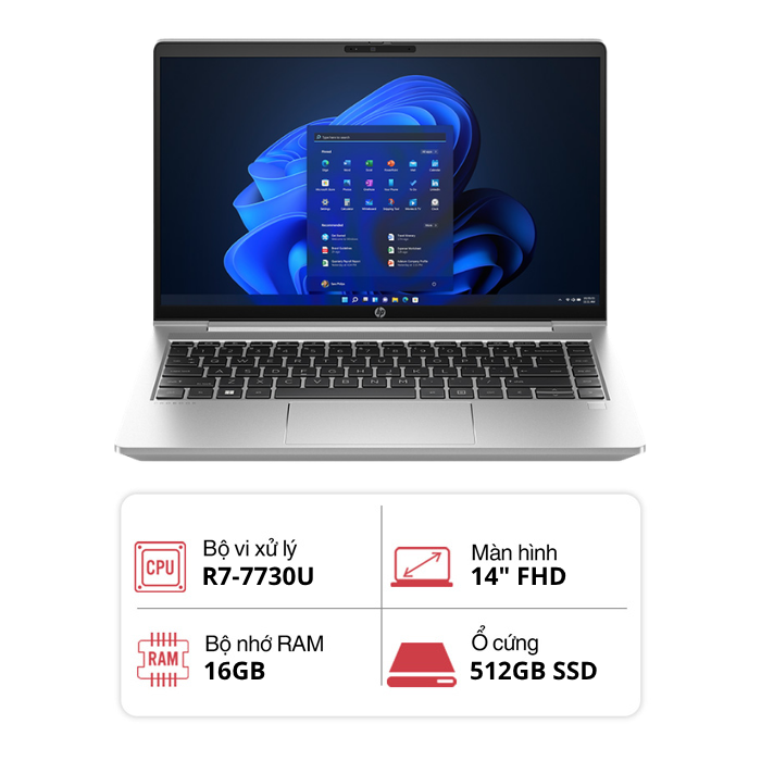 Laptop HP Probook 445 G10 878T9PA (R7-7730U/ 16GB/ 512GB/ 14